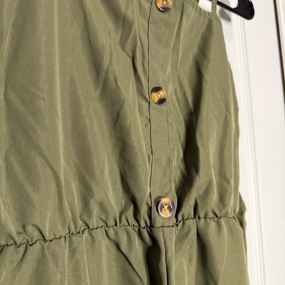 Olive Green Cargo Jumpsuit - Picture 2 of 3
